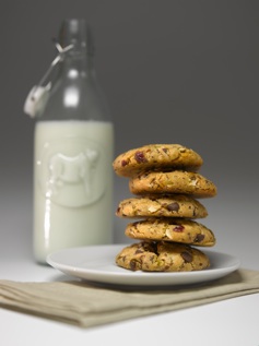 Wide shot of cookies and milk, Richard Lund